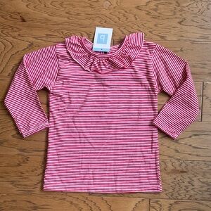 Bella Bluss New With Tags Red Stripe Ruffle Shirt